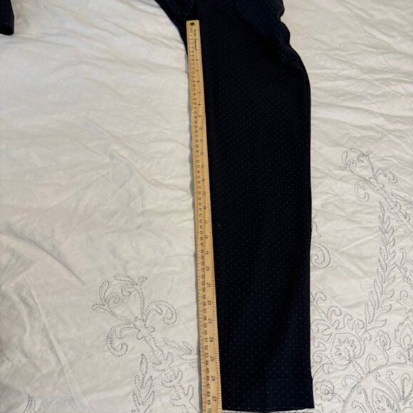 CAbi Womens 6 Keen Kick Flare Crop Pants Navy Blue Ponte Knit Button Ankle - Picture 11 of 12